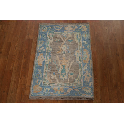Tapis unique en laine noué à la main de style nouvel âge rectangulaire 2 pi 1 po x 2 pi 11 po Sebern