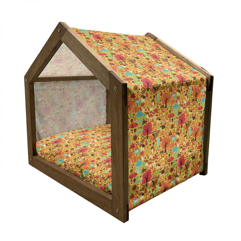 Niche pour chien en bois bleu, H 25,59 po x l 29,53 po x P 21,65 po