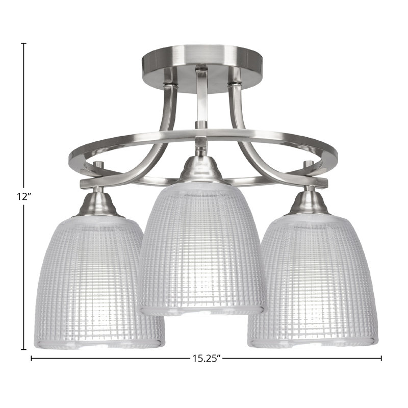 Plafonnier semi-encastré 3 lumières Baranof Paramount, Blanc