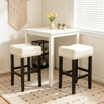 26" Backless Leather Counter Stools
