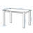Modern Tempered Glass Black Dining Table, Simple Rectangular Dining Table Metal Table Legs