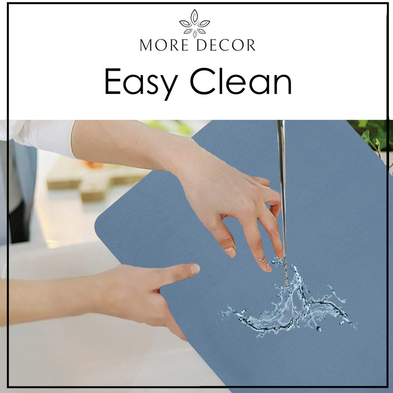 Blue Faux Leather Rectangle Placemats Set of 4