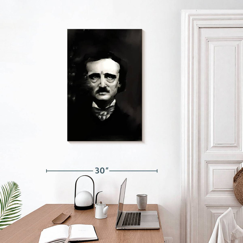 Keiraleigh, Edgar Allan Poe, portrait sombre, H 30 po x l 20 po