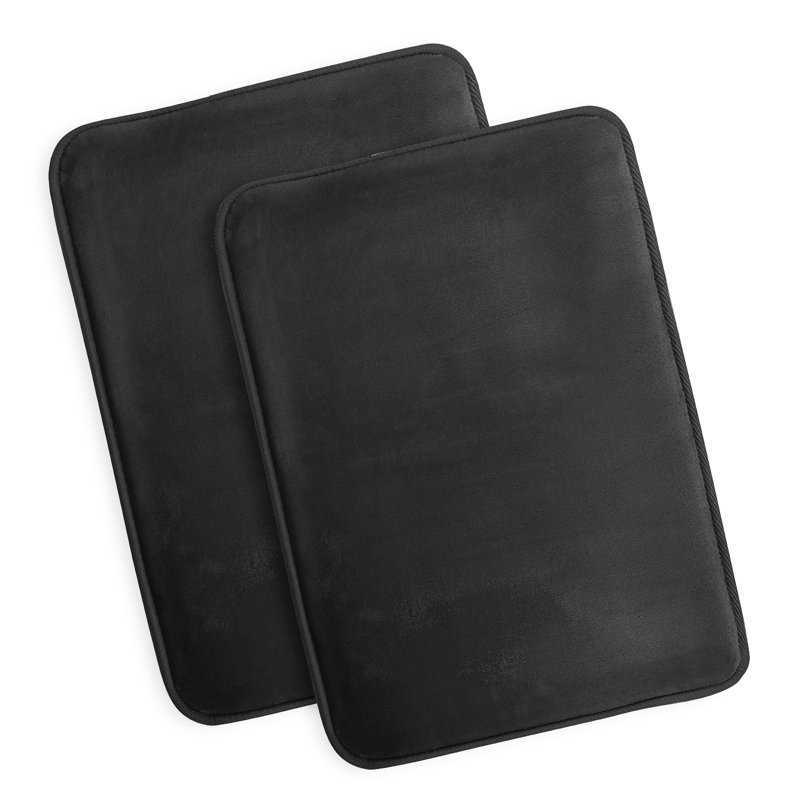 Steph Luxury Memory Foam Bathroom Rug Set, Petit: l 17 po x L 24 po, Noir