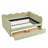 Full Size Cozy Gingham Daybed with Two Storage Drawers, with USB Port and Adorable Wave Shaped, Linen Fabric-248542794