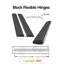 5x Black 50 mm Acrylic Low Profile Flexible Living Hinges, Continuous