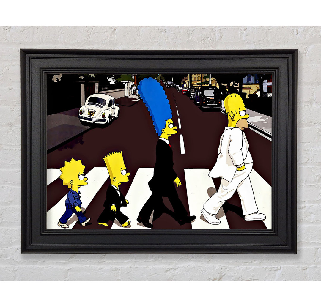 Simpsons Abbey Road - Einzelner Bilderrahmen Kunstdrucke