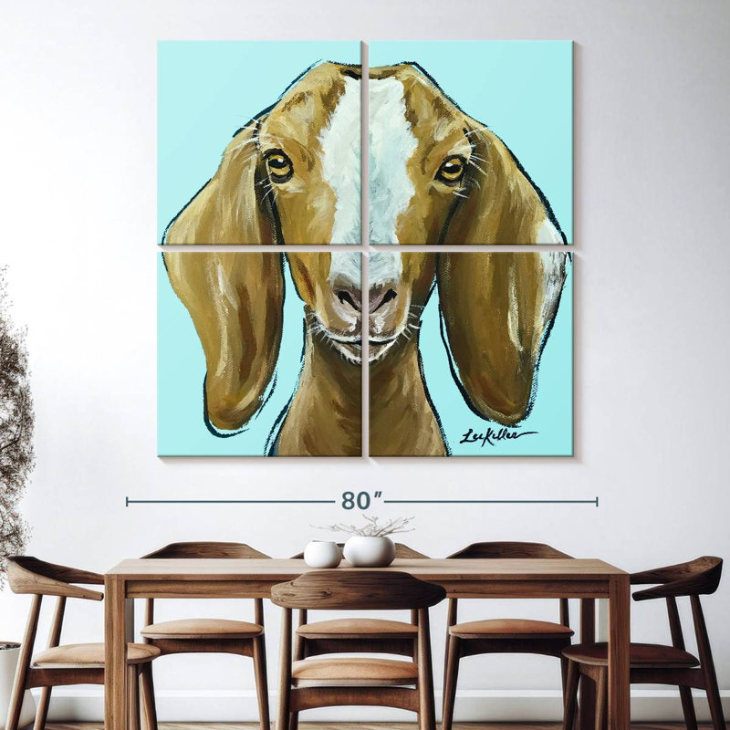 Brampt Goat Square Blue, 74" H x 74" W