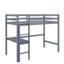 Lit mezzanine simple en bois d'hévéa avec barrière de sécurité, bureau intégré et échelle-190897271