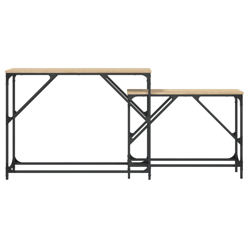 vidaXL Nesting Console Tables Hallway Stand Behind Sofa 2 Pcs Engineered Wood, Sonoma Oak