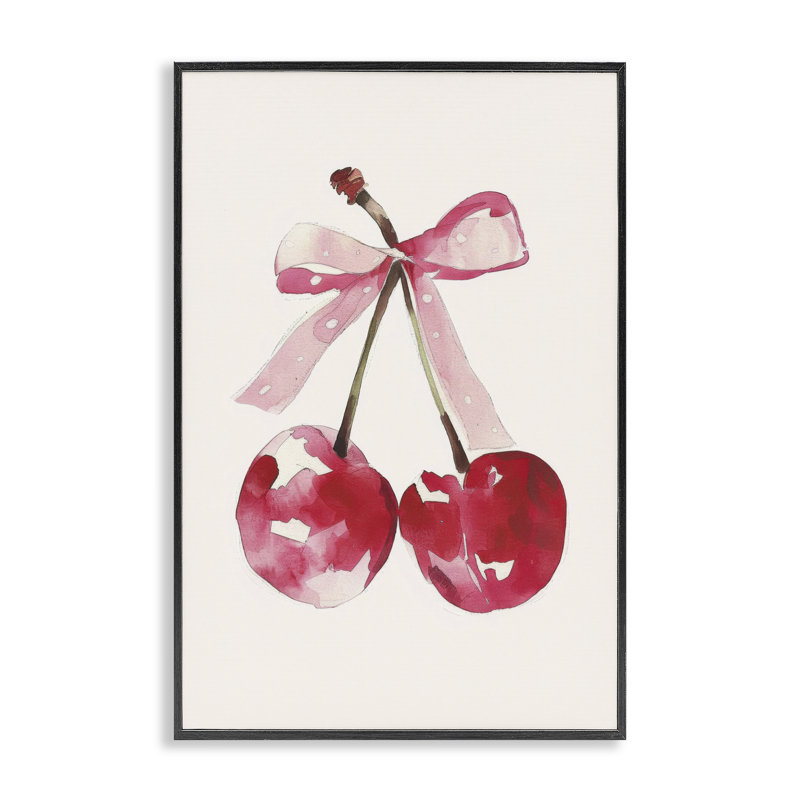 Mod Mod Cherries Tied in Bow, estampe numérique, design par LSR Creative Studio, H 18 po x l 12 po