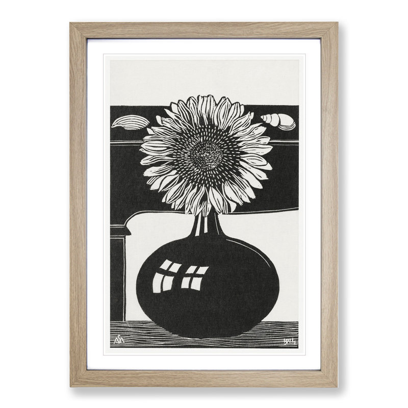 Sunflower by Samuel De Mesquita - Picture Frame Painting, Oak Framed, 65cm H x 48cm W x 2cm D