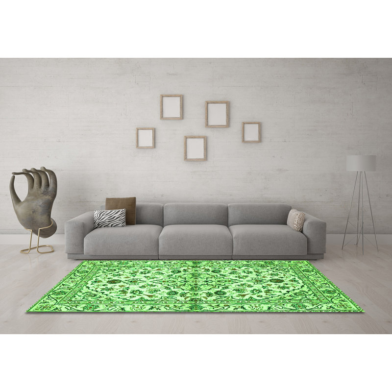 Micala Washable Oriental Indoor Rug, Round 3'