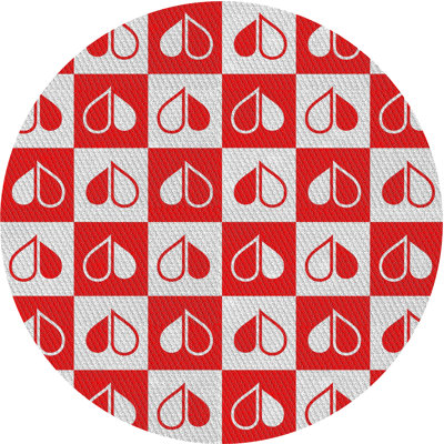 Tapis rouge/blanc à motifs Kwiete