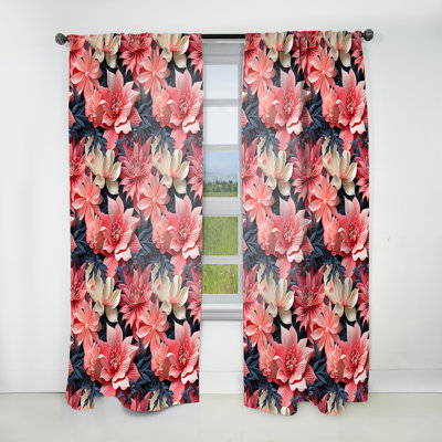 Corail Twilight Iv Tropical - rideau floral - rideau obscurcissant floral - 1 panneau