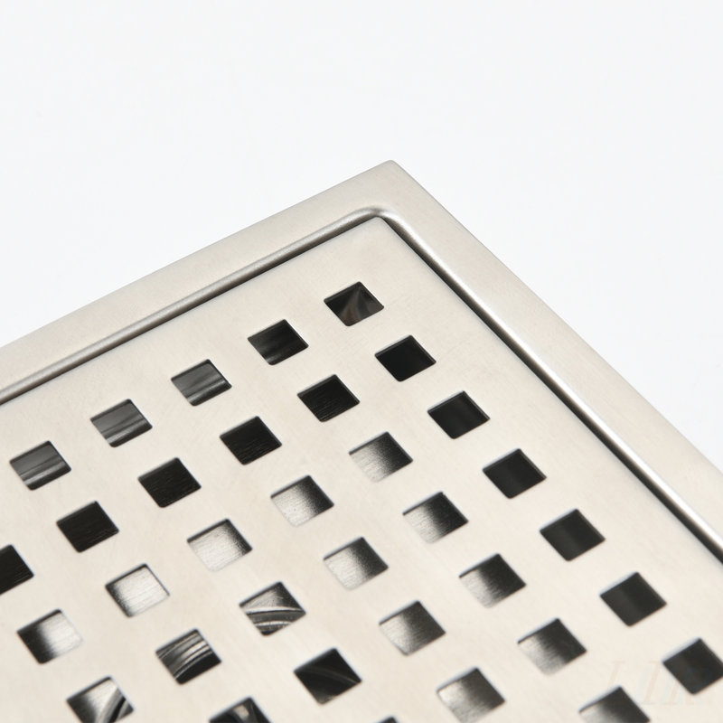 Drain de plancher de douche carré de 6 pouces avec conception de grille pour un débit d'eau et une durabilité améliorés
