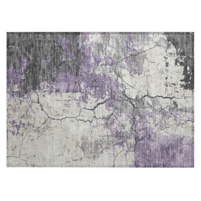 Machine Washable Indoor/Outdoor Chantille ACN2431 Abstract Rug