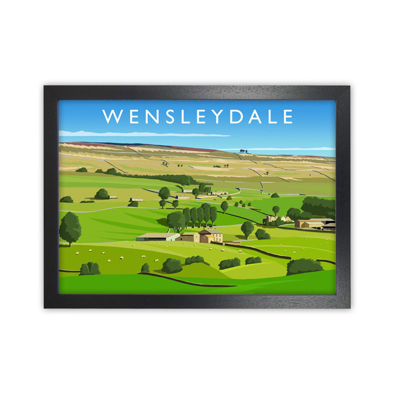 Wensleydale 3 by Richard O'Neill - Print, Black Framed, 24cm H x 34cm W x 3cm D