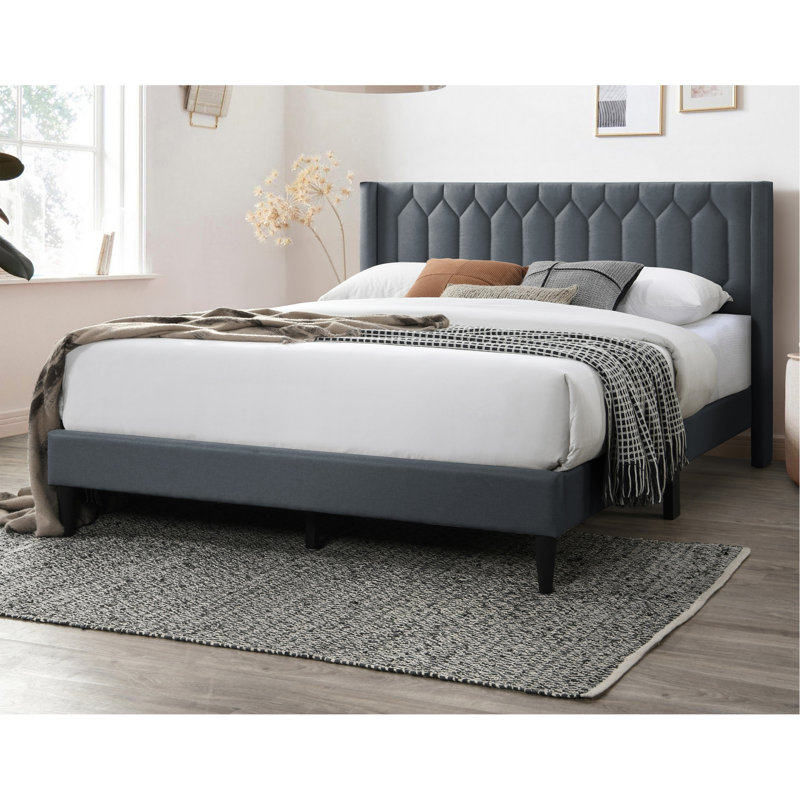 Lit 1 place moderne Modern, Gris anthracite
