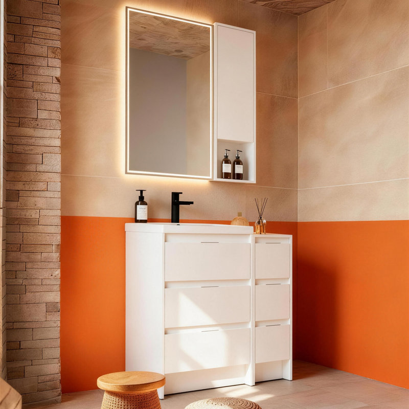 Ensemble de meuble-lavabo autoportant 36 "Cube