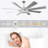 72" Modern Chrome Ceiling Fan with Light and Remote, 6-Speed Quiet DC Motor, 3-Color Temperature, Reversible Ceiling Fan for Large Rooms-662703376