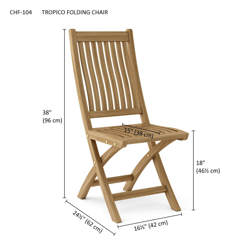 Tropico Folding Teak Patio Dining Chair
