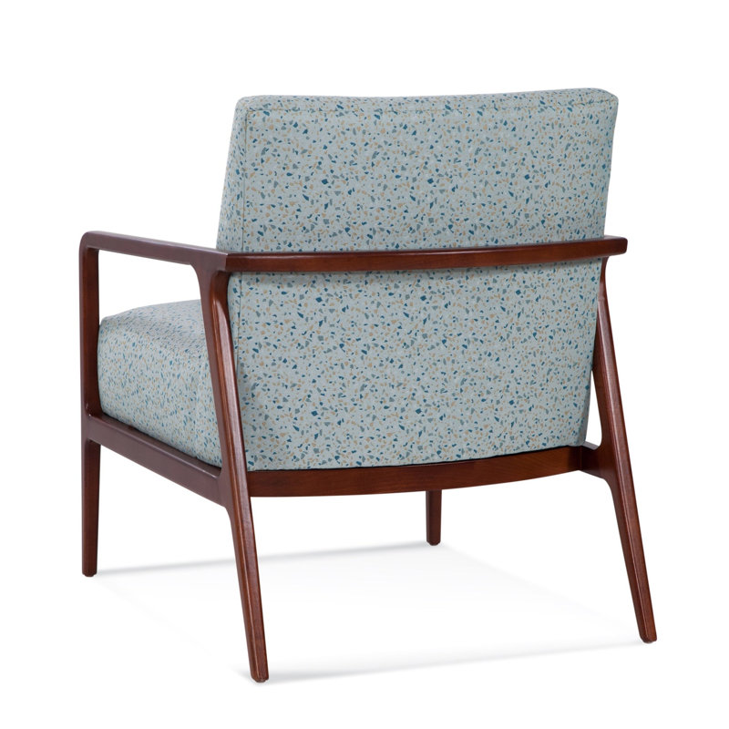 Fauteuil d'appoint Peyton, Chenille / velours bleu uni ‑ 0809-63, Café