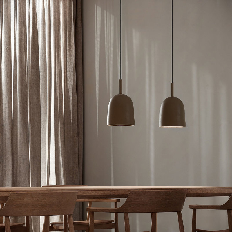 Vessel Pendant Light, Walnut, 21.5'' H x 9'' W x 9'' D, Black