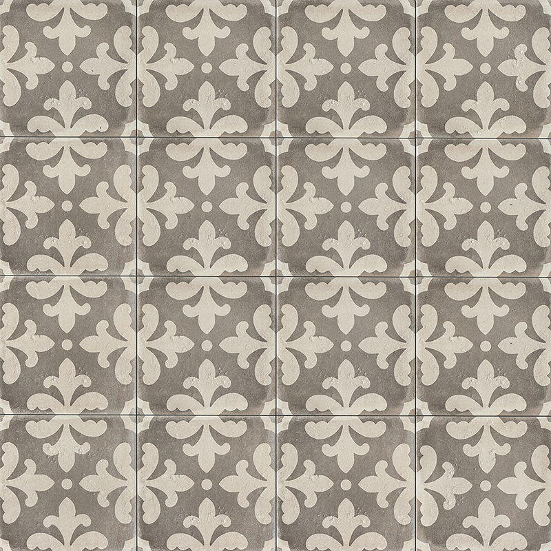 Palazzo Florentina 12" x 12" Porcelain Wall & Floor Tile, Vintage Gray Florentina