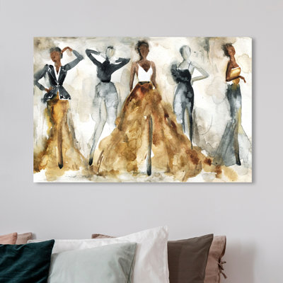 «Fashion and Glam Dancing All Night Dress», reproduction d'impression sur toile