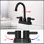 Robinet de lavabo de salle de bain à 2 poignées, robinets de salle de bain centre noir mat pour 3 trous-119318170