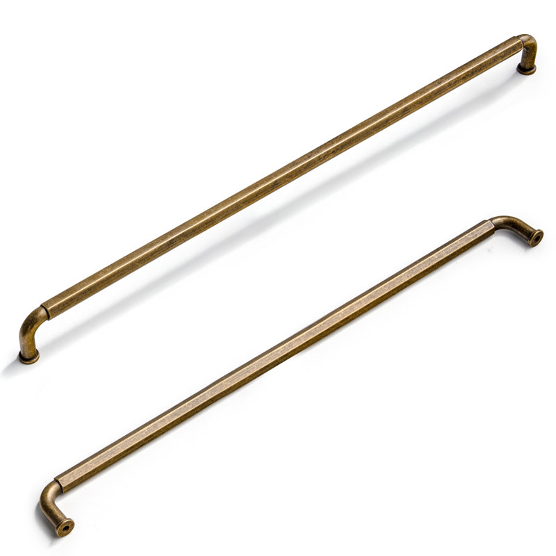 Ensemble de poignées de barre / poignée, Laiton antique, 12 5/8"