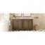 Ensemble de meuble-lavabo double 60 po, armoire de salle de bain vintage avec deux lavabos en céramique séparés et brun antique