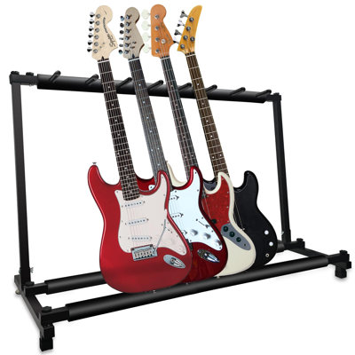 Multi Guitar Stand, 7 Guitar Stand Rack, Folding Guitar Stand, Guitar Rack For Multiple Guitars For Acoustic, Electric Guitar, Bass, Guitar Holder Sta