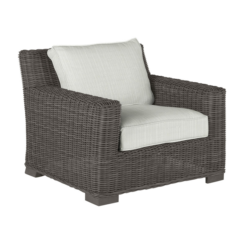 Rustic Woven Lounge Chair - Slate Gray, Slate Gray, Welt, Verona Silver