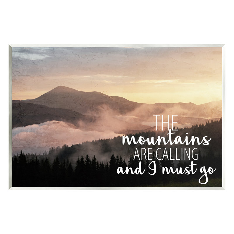 Bb-584-Wood Mountains Are Calling Landscape On MDF Print, H 10 po x l 15 po x P 0,5 po