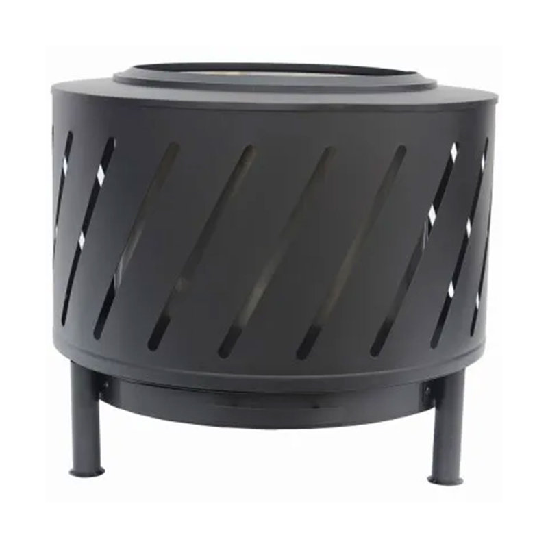Janene Round Stainless Steel Wood Burning Smokeless Fire Pit with Lid