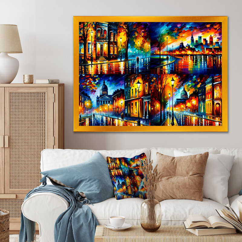 «Colorful Montreal City I», reproduction sur toile, H 12 po x l 20 po x P 1 po, Toile tendue