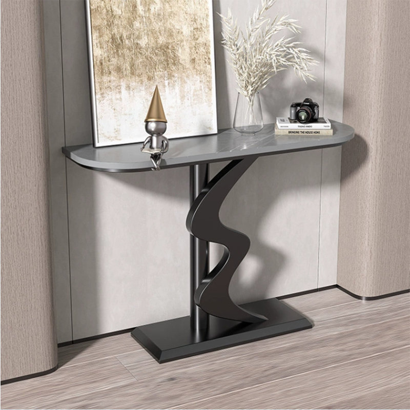 Console, H 31,5 po x l 47,2 po x P 11,8 po, Noir, Gris