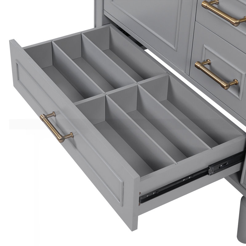 Meuble-lavabo 30 po avec lavabo en céramique, Gris