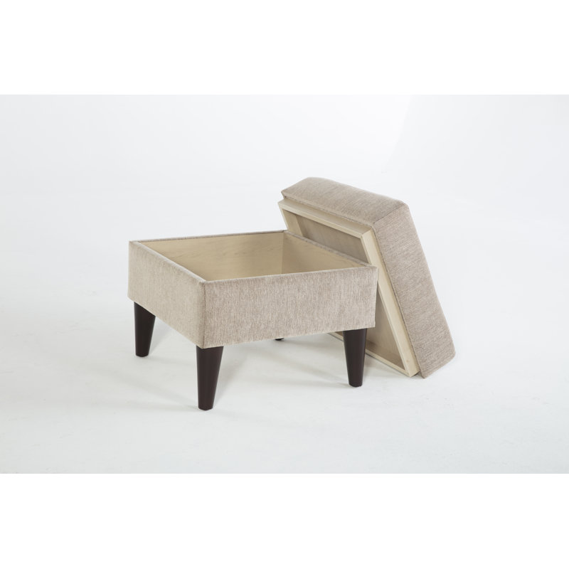 Theo 33.5'' Wide Polyester Armchair And Ottoman, Beige Polyester