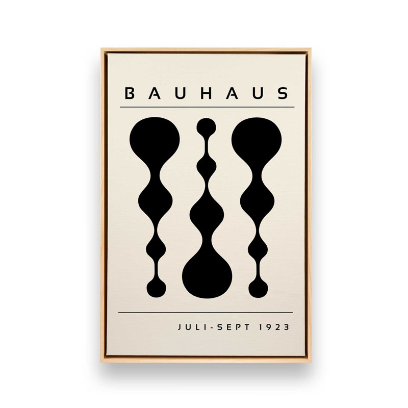 Bauhaus à géométrie liquide, H 12,75 po x l 8,75 po x P 1,75 po, Cadre américain en érable flottant