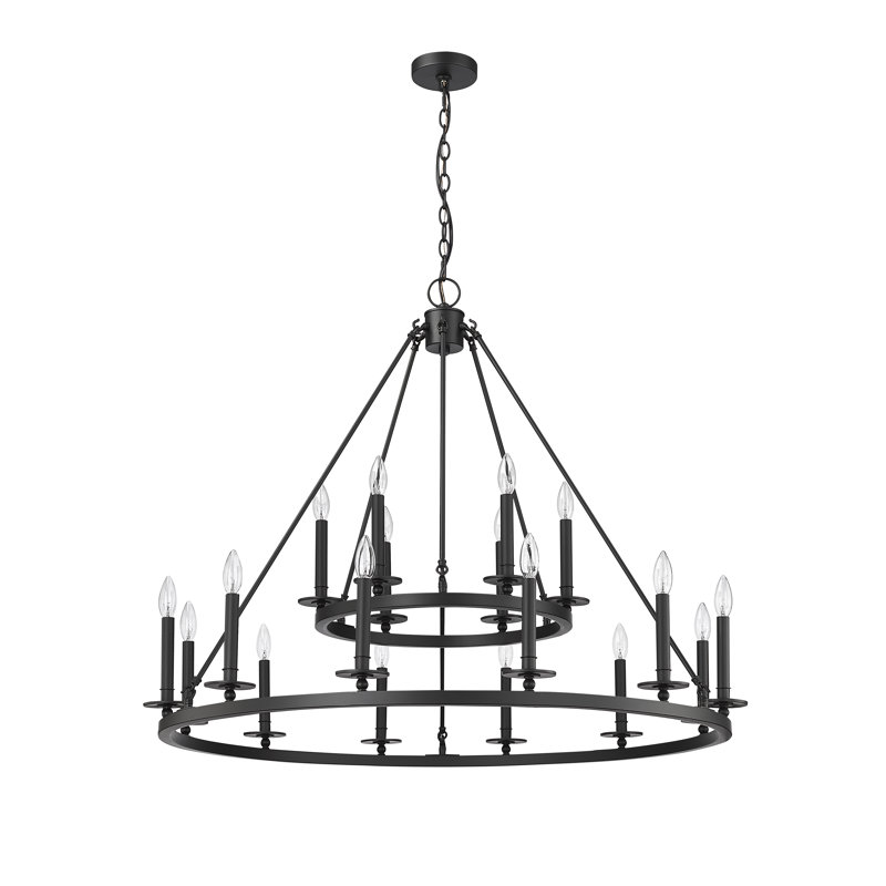 Florence 18 - Light Dimmable Wagon Wheel Chandelier