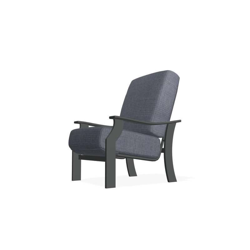 St. Catherine Marine Grade Polymer Deep Seating Cushion Arm Chair, Proven Denim, Graphite