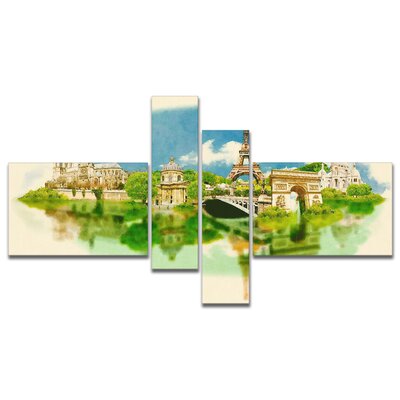 " Paris Panoramic View " 4 - Pieces