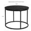 Table d'appoint ronde décorative avec plateau en faux marbre, noir