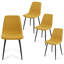 Ensemble de table de salle à manger 4 personnes Fahie avec table ronde de 35 po et 4 chaises rembourrées en tissu-98980742