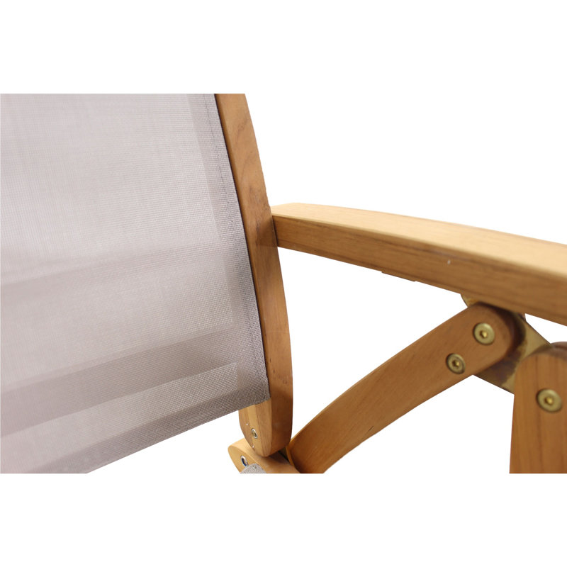 Chaise de patio pliante en teck Shirk