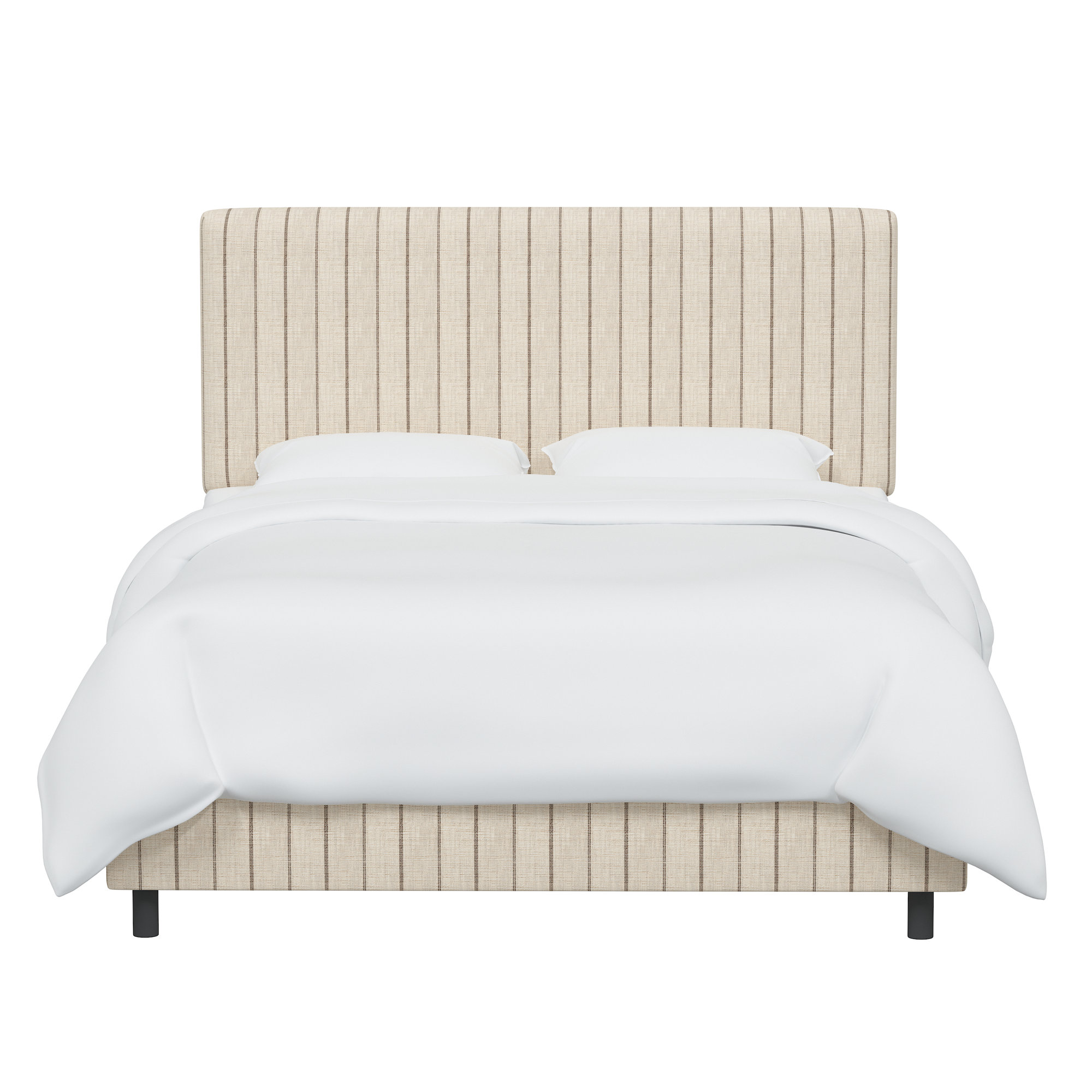 Eisley Upholstered Bed, Twin, Fritz Charcoal Stripe