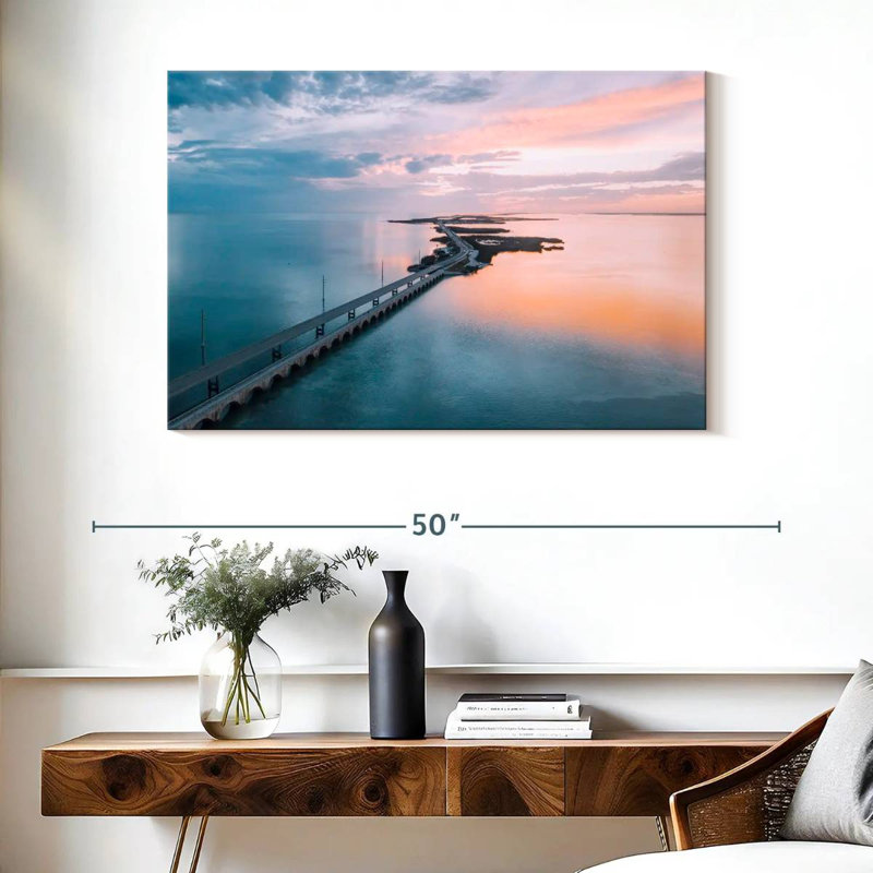 «Seven Mile Bridge», reproduction sur toile, H 26 po x l 39 po x P 1,25 po